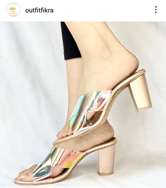 GLASS CROSS HEEL( Free Delivery ) Message us on Instagram or WhatsApp for any kind of information we are available