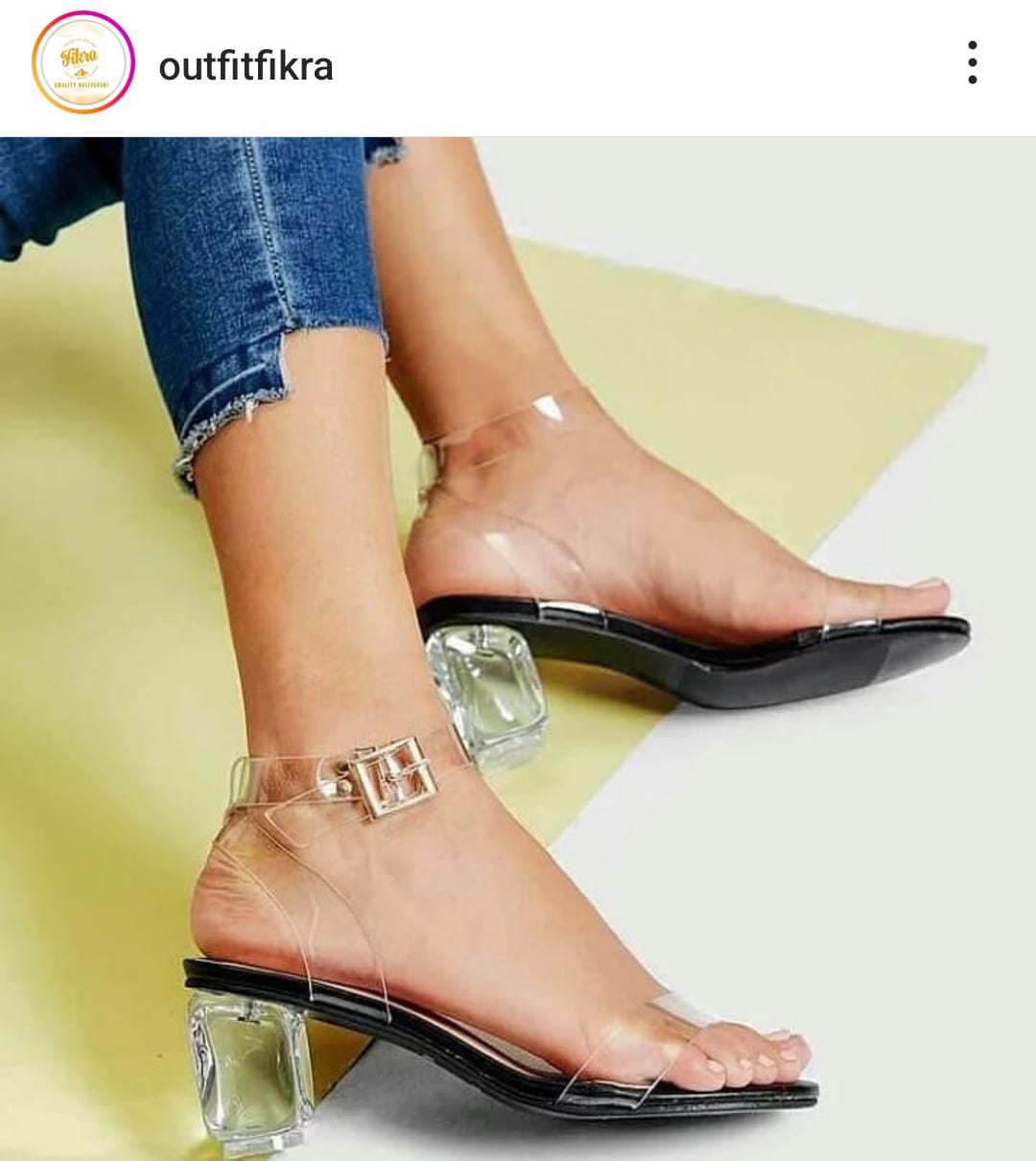 TRANSPARENT HEEL( Free Delivery ) Message us on Instagram or WhatsApp for any kind of information we are available