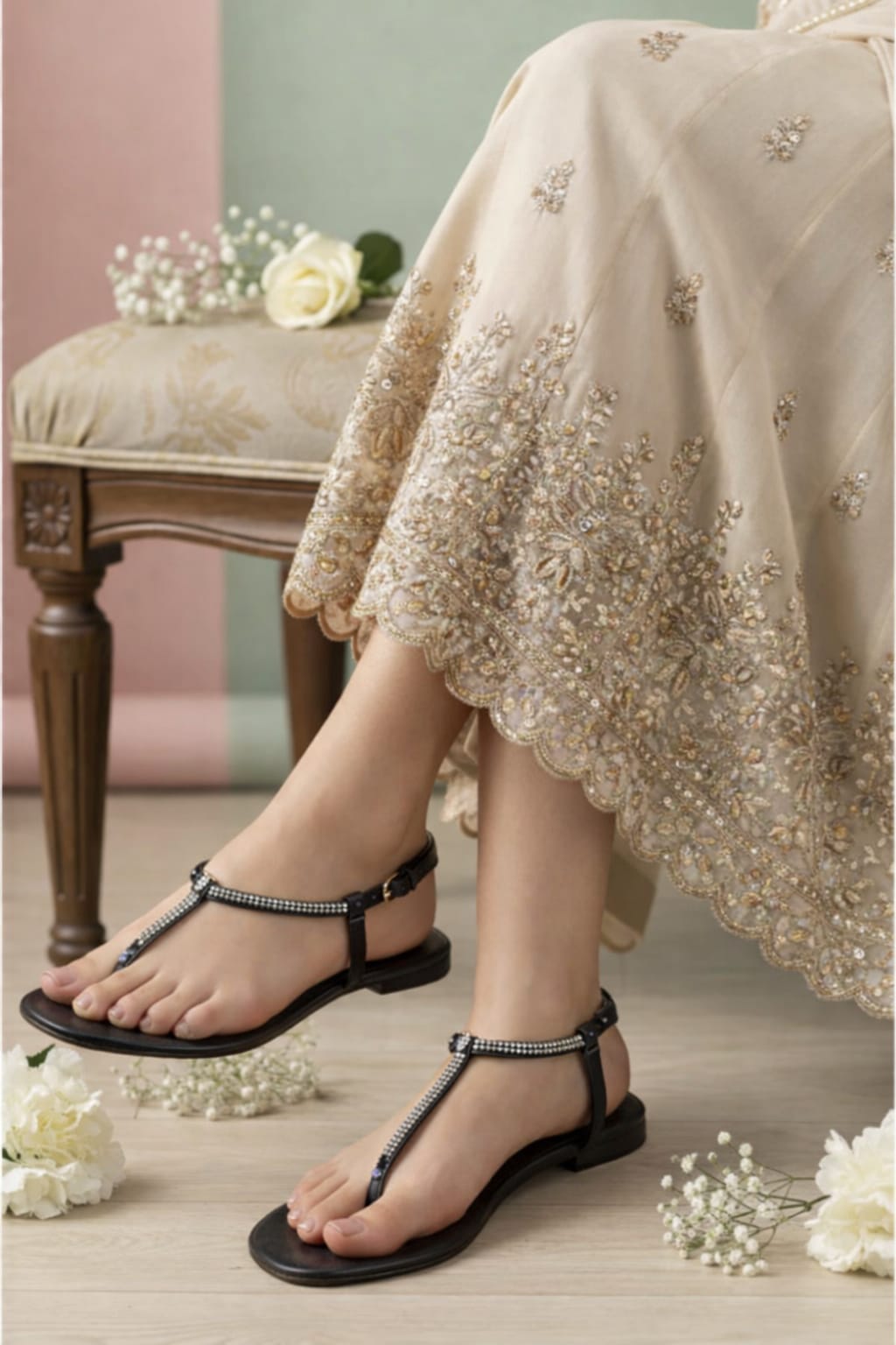 Buckle Gilt Sole Flat