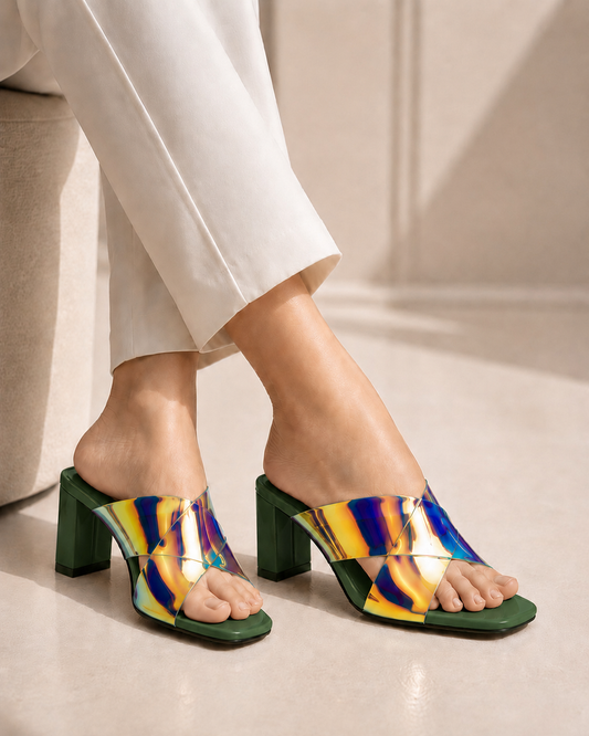 GLASS CROSS HEEL((More Rs 500 Discount Buy Any 2 Design. You can Message us on Instagram & What's App for any information))